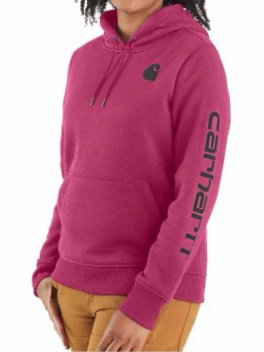 Carhartt Women’s Pullover Hoodie in Fuchsia Pink